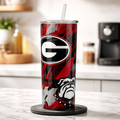 GA Bulldogs with Football Straw Topper