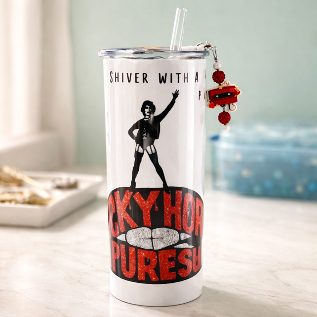 Rocky Horror Picture Show with Cassette Tape Straw Charm