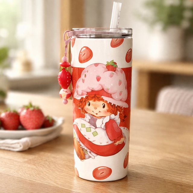 Strawberry Shortcake with Strawberry Straw Charm